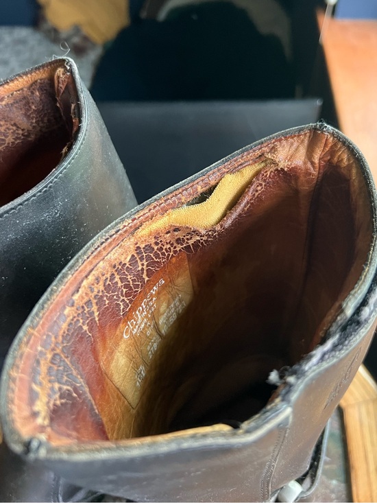 10 Chippewa Black Leather Rally Biker Boots